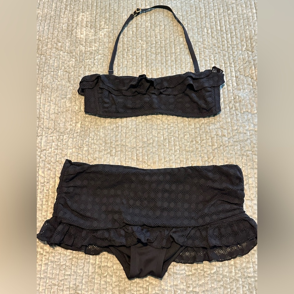 Jantzen Black Ruffled Bikini Set